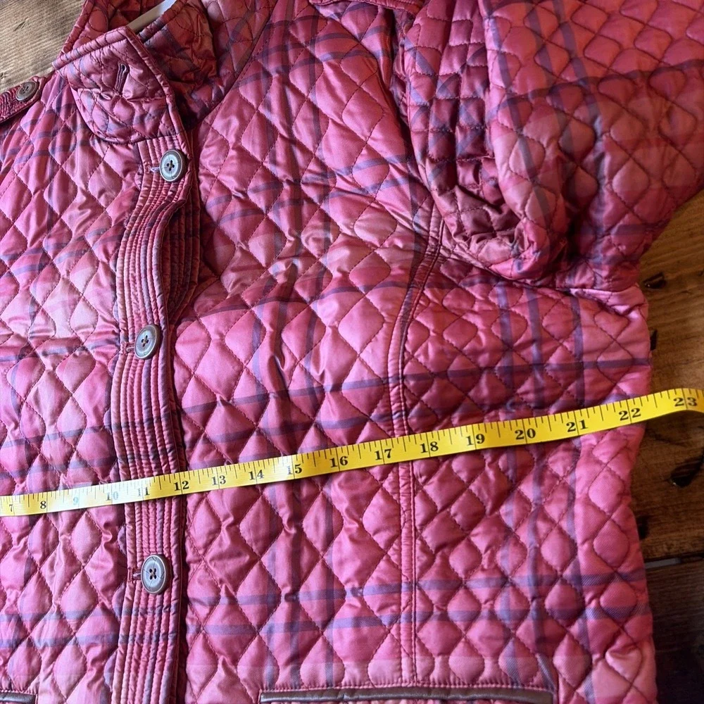 Lands End Women's L Plaid Boxy Cottagecore Primaloft Chore Barn Coat Fall Cozy